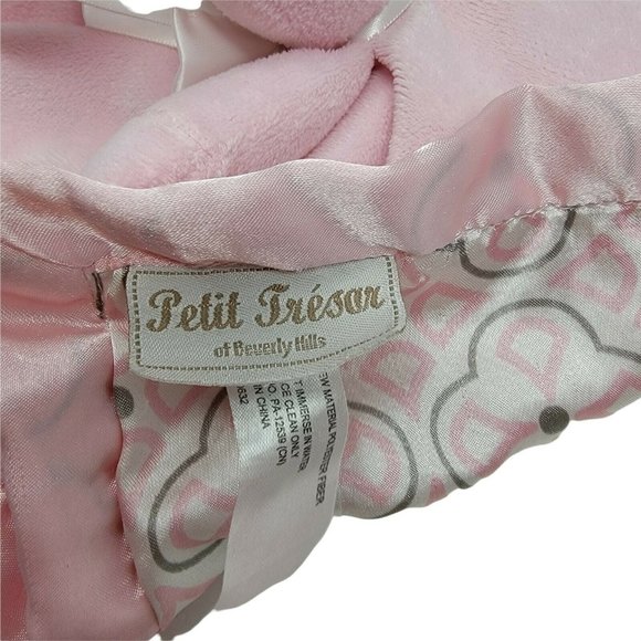 Petit Tresor Pink Bunny Rabbit Security Blanket Lovey Baby Plush 14" Easter - Picture 4 of 4